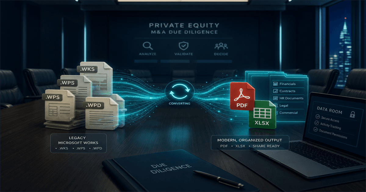 Private Equity Data Rooms: Cleaning Up Microsoft Works Spreadsheets Before Diligence